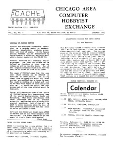 CACHE User Group Newsletter (Jan 1981)